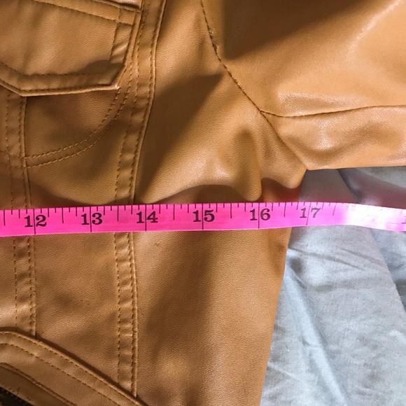 Zenana Tan PUb Leather Jacket Leopard Line… - Picture 7 of 8